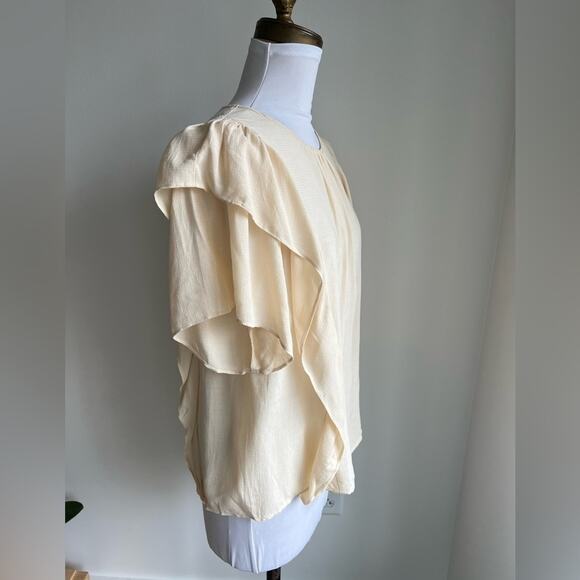 ANTHROPOLOGIE MAEVE FLUTTER SLEEVE BLUSH PINK BLOUSE SIZE SMALL - Picture 3 of 5